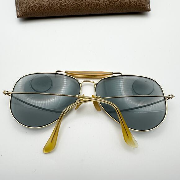 Vintage Ray Ban Bausch & Lomb 62mm Gold Frame Grey Lens Sunglasses Plus Case - Picture 5 of 13